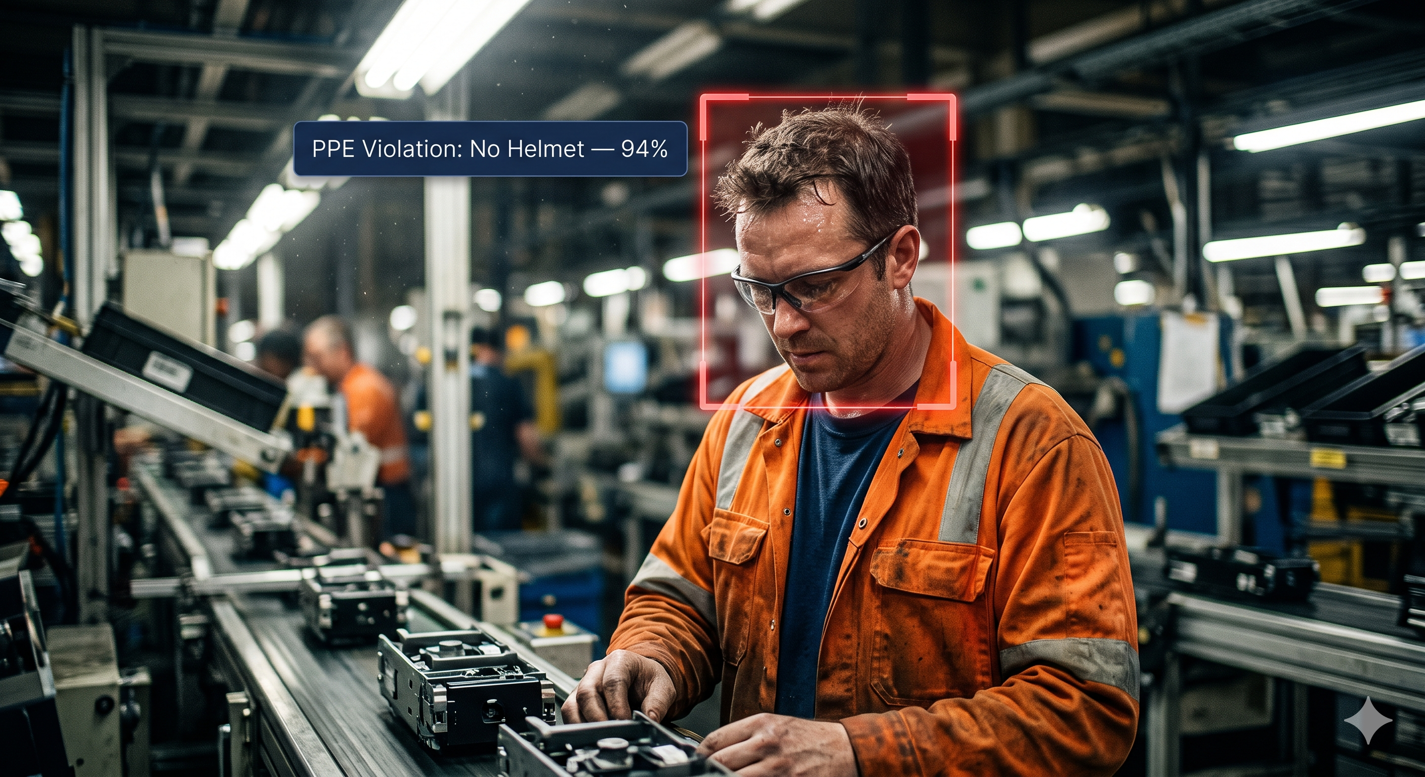 PPE Violation: No Helmet detected — 94% confidence